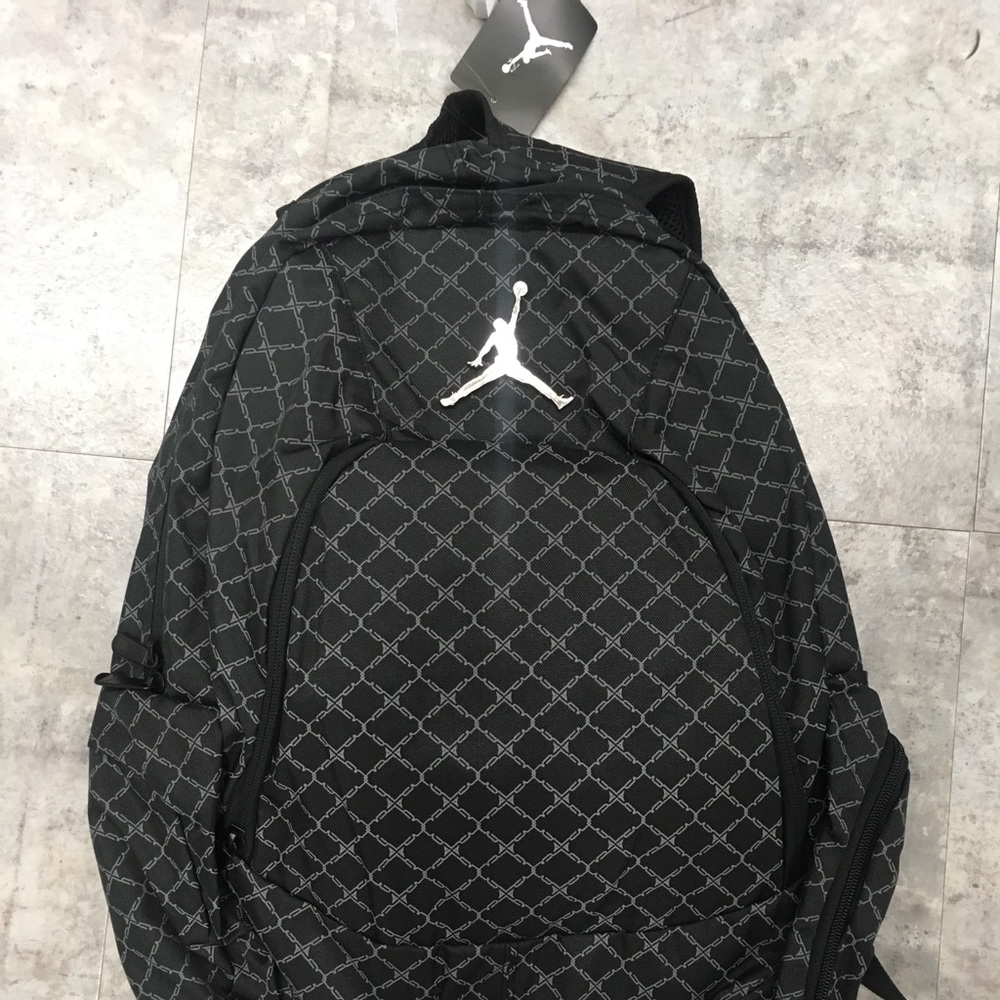 black/ silver Jordan backpack